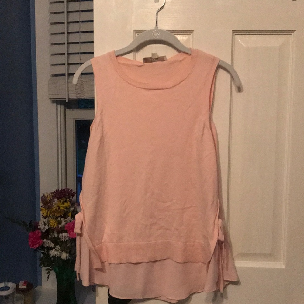 Loft light pink knit tank top